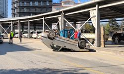 Tokat'ta kazada otomobil ters döndü: 3 yaralı