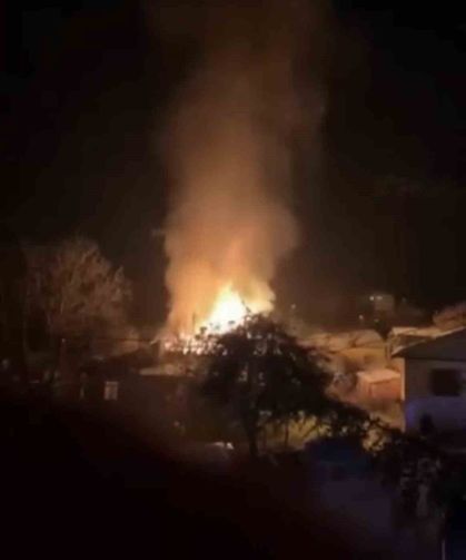 Tokat'ta alevler geceyi aydınlattı