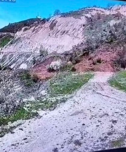 Tokat'ta heyelan güvenlik kamerasına yansıdı