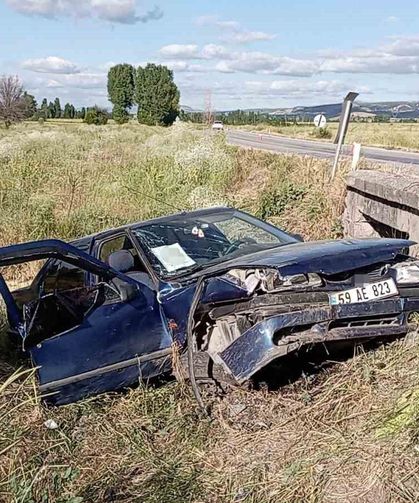 Tokat'ta otomobil şarampole uçtu: 1 ölü, 1 yaralı