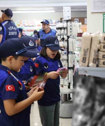Tokat'ta minik zabıtalar hem denetledi hem de oynadı