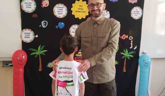 Gümüşhaneli Minik Ömer Tuğra’dan karne gününde insanlık dersi