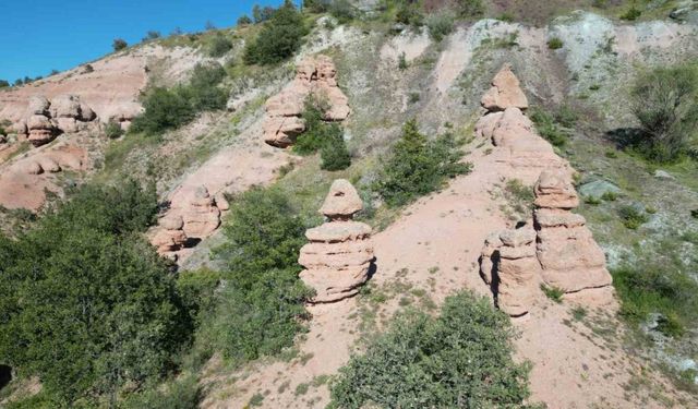 Tokat’taki Gelinbaşı Kayalığı görenleri mest ediyor