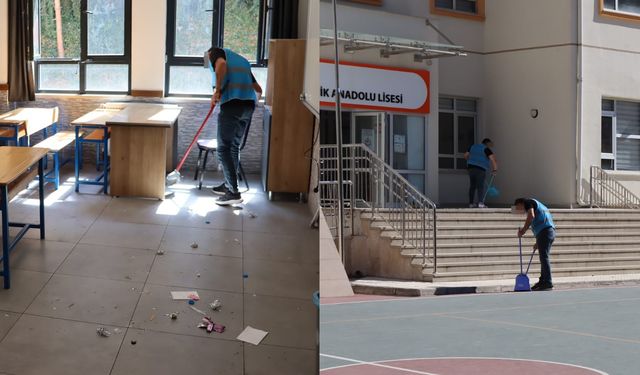Tokat’ta Denetimli Serbestlik Yükümlüleri Okulları Temizledi