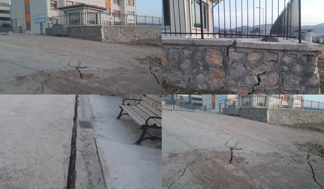 Tokat'ta Okul Bahçesindeki Çatlaklar Nedeniyle Bina Boşaltıldı