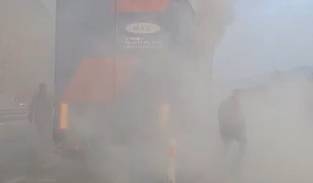 Tokat’ta tır sürücüsünün hızlı müdahalesi muhtemel faciayı önledi