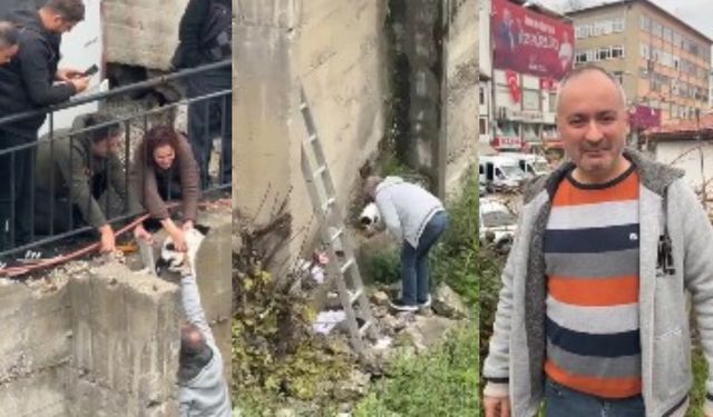 Niksar’da Çanakçı Deresi’nde Mahsur Kalan Kedi Kurtarıldı