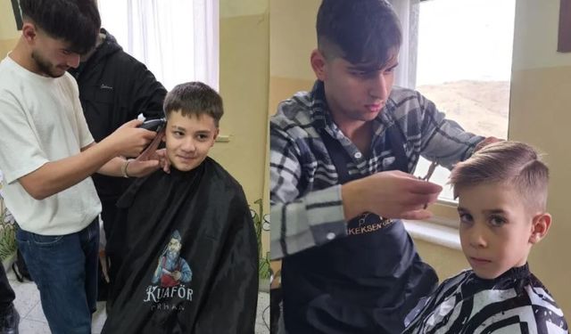 Tokat’ta Öğrenciler “Mesleğimi Seviyorum” Projesiyle Ortaokulluları Tıraş Etti