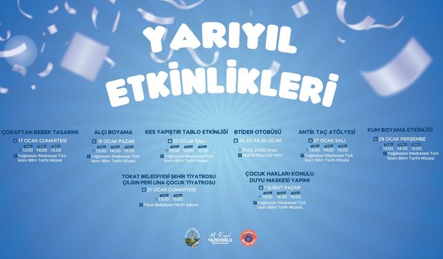 TOKAT BELEDİYESİ’NDEN ÇOCUKLARA EĞİTİCİ, EĞLENCELİ VE BİLİNÇLENDİRİCİ YARIYIL ETKİNLİKLERİ