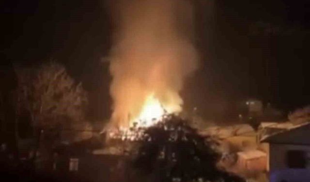 Tokat'ta alevler geceyi aydınlattı