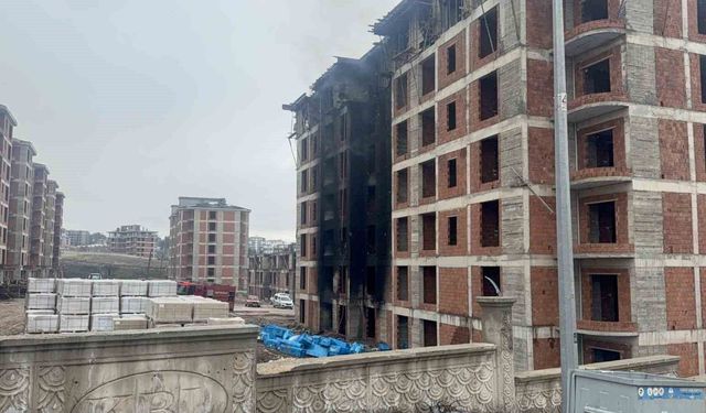 Tokat'ta inşaatta çıkan yangın korkuttu