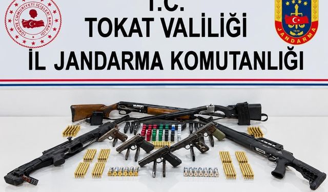 Tokat'ta ruhsatsız silah ve mühimmat ele geçirildi