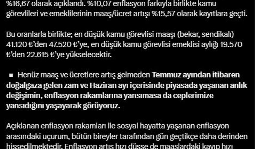 Memur-Sen Genel Başkanı Yalçın’dan "refah payı ve iyileştirme" talebi