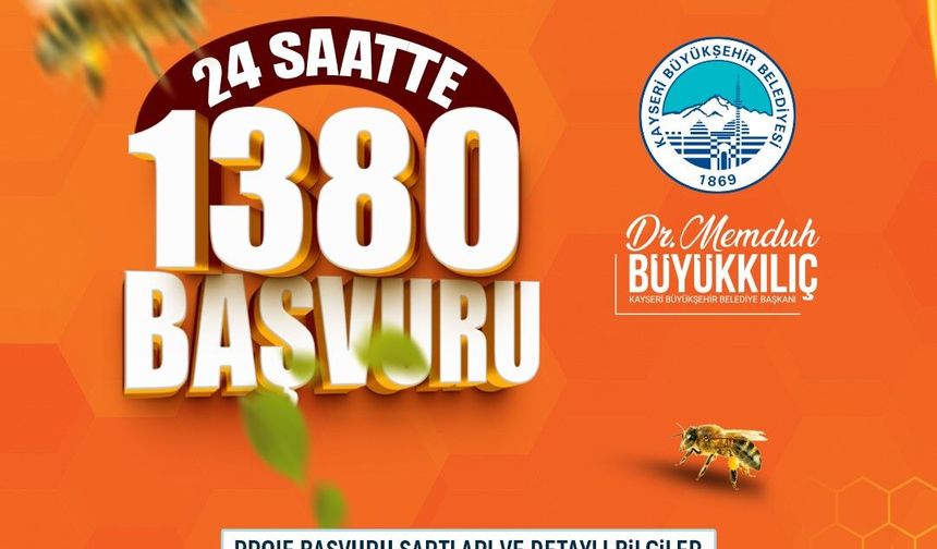 Büyükşehir'in Arılar Çoğalsın Bereket Katlansın Projesi'ne yoğun ilgi: 24 saatte bin 380 başvuru