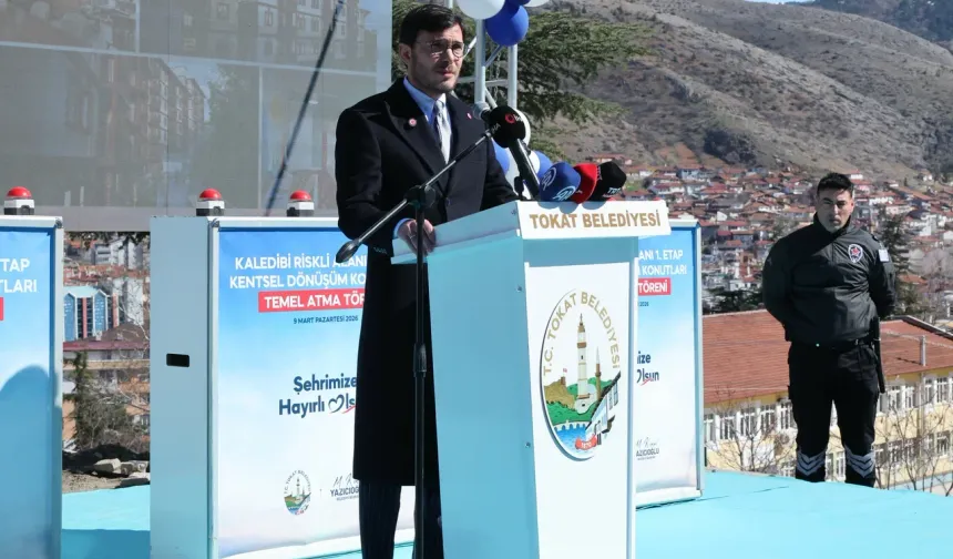 KENTSEL DÖNÜŞÜM 1. ETAP KONUTLARIN TEMEL ATMA TÖRENİ GERÇEKLEŞTİRİLDİ