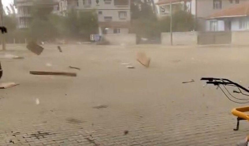 Tokat'ta fırtına ve sağanak hayatı olumsuz etkiledi