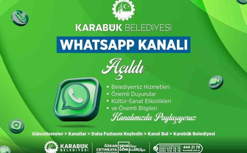 Karabük Belediyesi WhatsApp kanalı açıldı