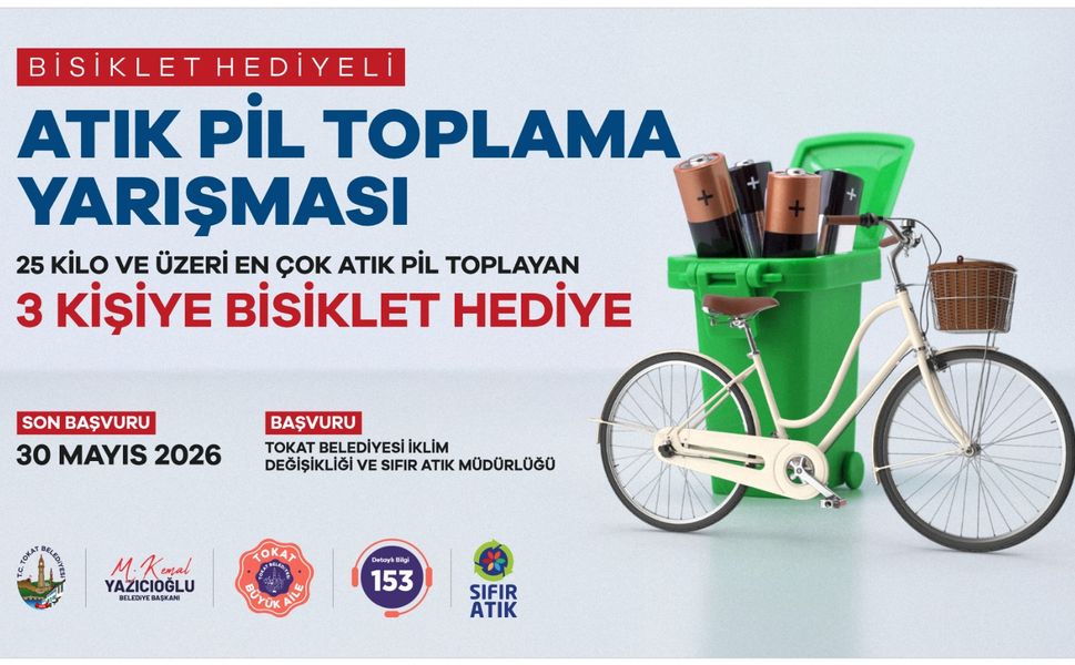 Tokat Belediyesi’nden Çevreyi Korumak İçin Bisiklet Hediyeli Yarışma