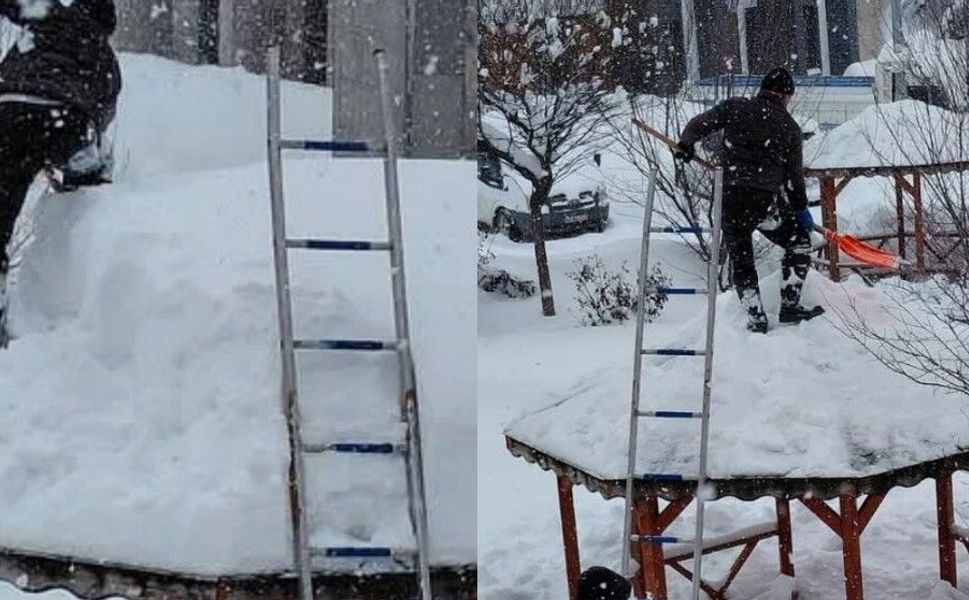 Tokat’ın Başçiftlik İlçesinde Kar Kalınlığı Görenleri Şaşırttı