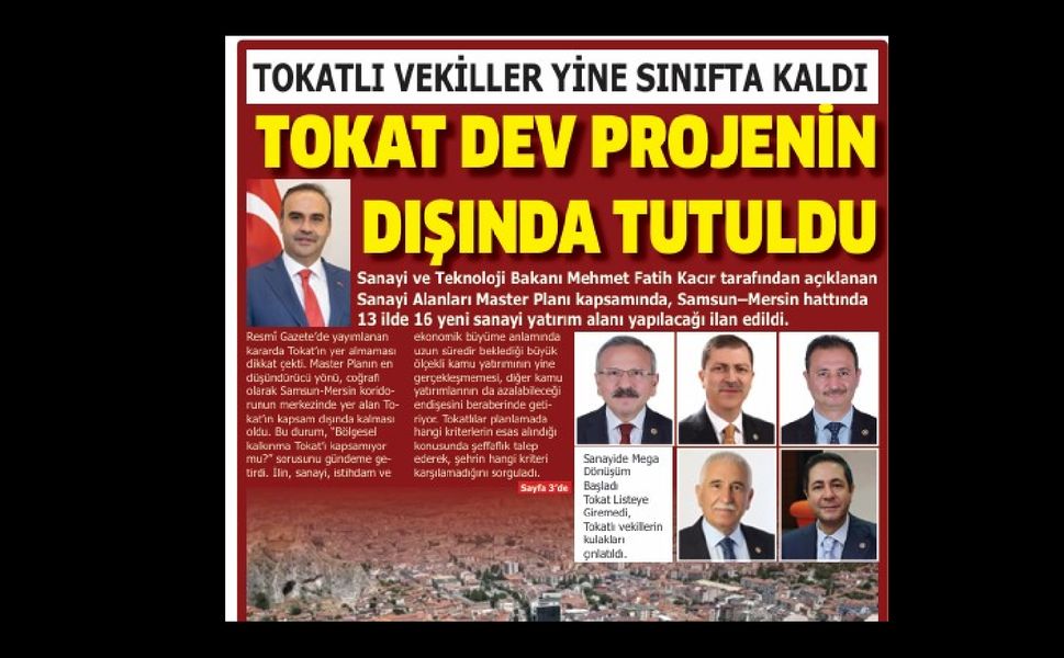 Tokatlı vekiller yine sınıfta kaldı