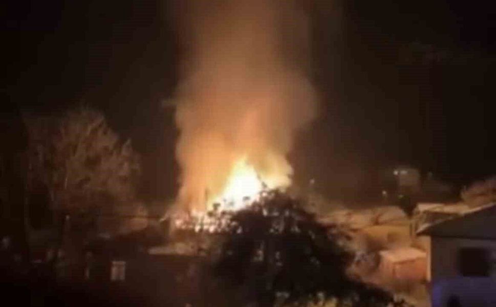 Tokat'ta alevler geceyi aydınlattı