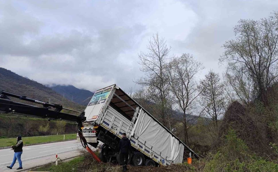 Tokat'ta tır devrildi: 3 kişi yaralandı, 6 hayvan telef oldu