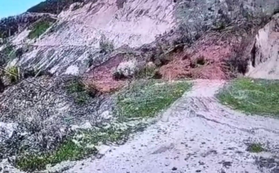 Tokat'ta heyelan güvenlik kamerasına yansıdı