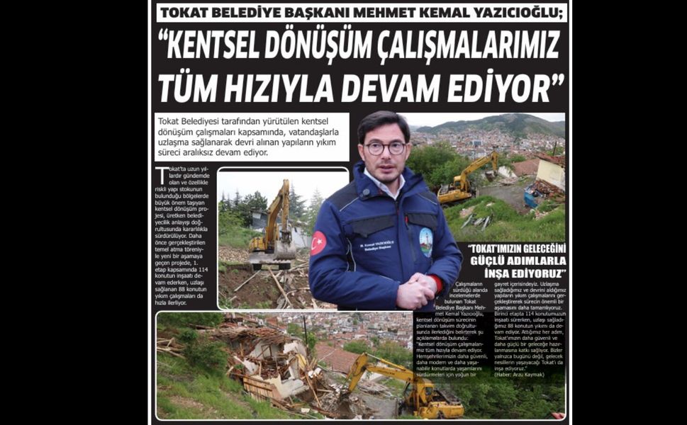 Başkan Yazıcıoğlu, “Kentsel Dönüşüm Çalışmalarımız Tüm Hızıyla Devam Ediyor”