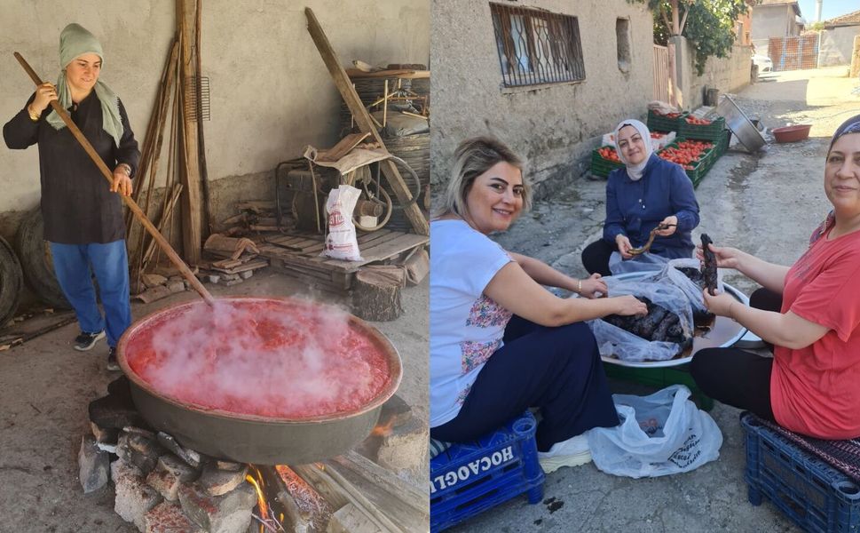 Tokat'ta Kadınların İmece Usulü Kış Hazırlığı Mesaisi Başladı