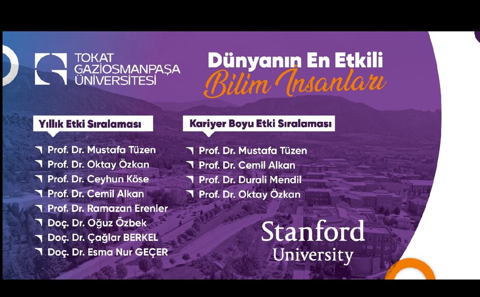 TOGÜ Akademisyenleri "Dünyanın En Etkili Bilim İnsanları" Listesinde Yer Aldı